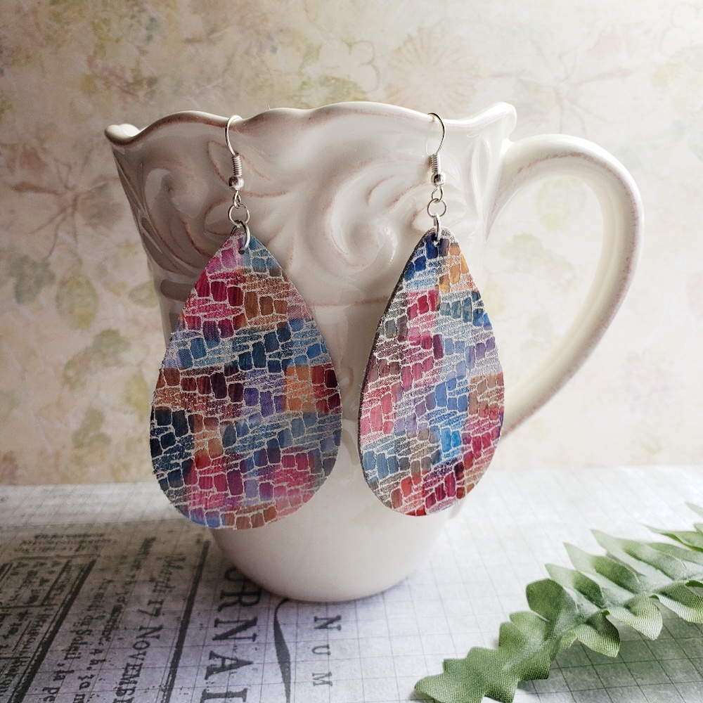 Genuine leather earrings